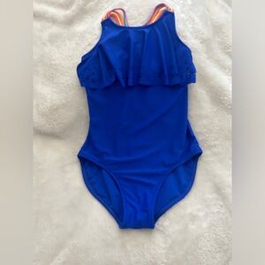 Cat and jack girls: XL (14-16) blue bathing suit
